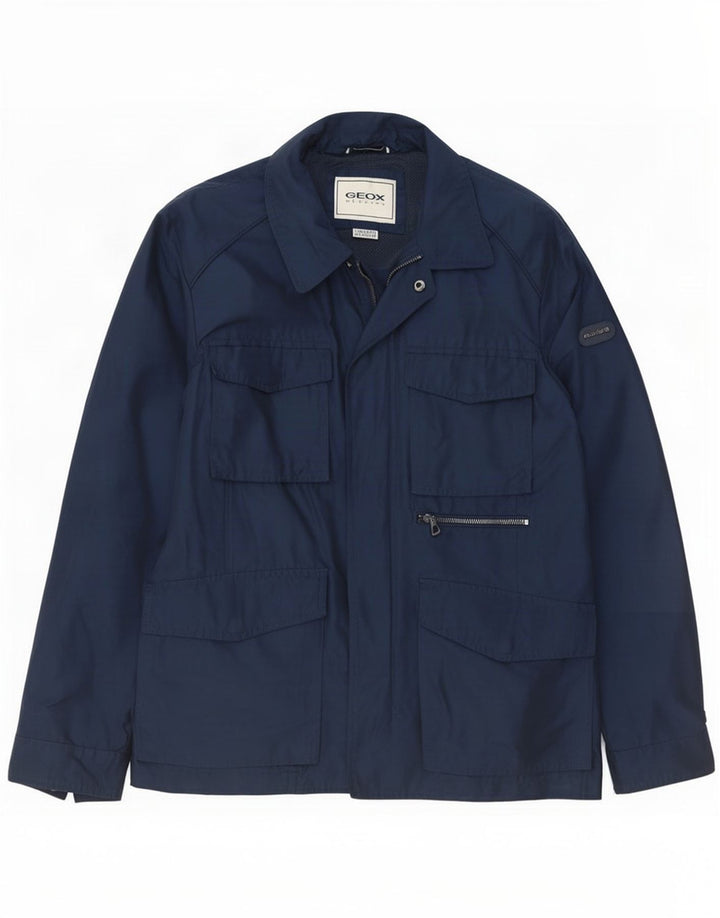 Geox Mens Respira Utility Jacket UK 40 Large Navy Blue Polyester