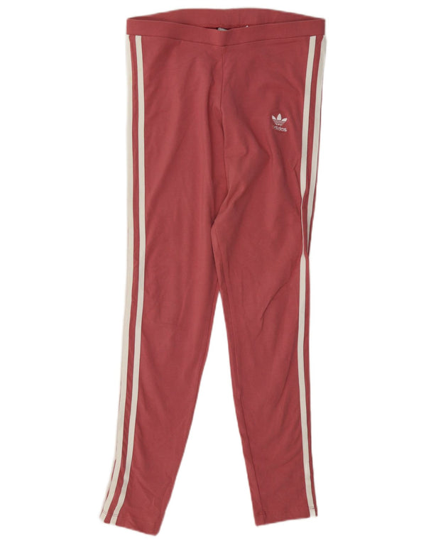 Adidas Womens Leggings UK 10 Small Pink Cotton