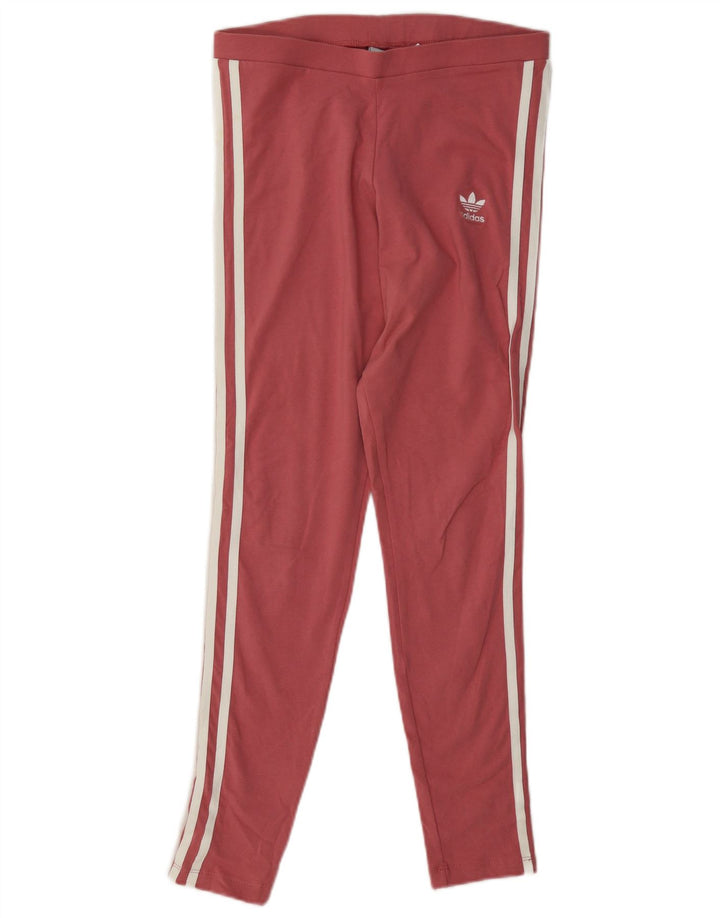 Adidas Womens Leggings UK 10 Small Pink Cotton