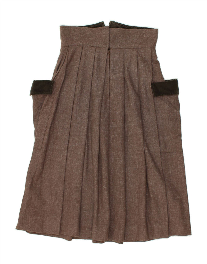 VINTAGE Womens Flared Skirt IT 44 Medium W28  Brown Wool | Vintage Vintage | Thrift | Second-Hand Vintage | Used Clothing | Messina Hembry 