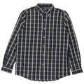 Chaps Mens Shirt Large Navy Blue Check Cotton