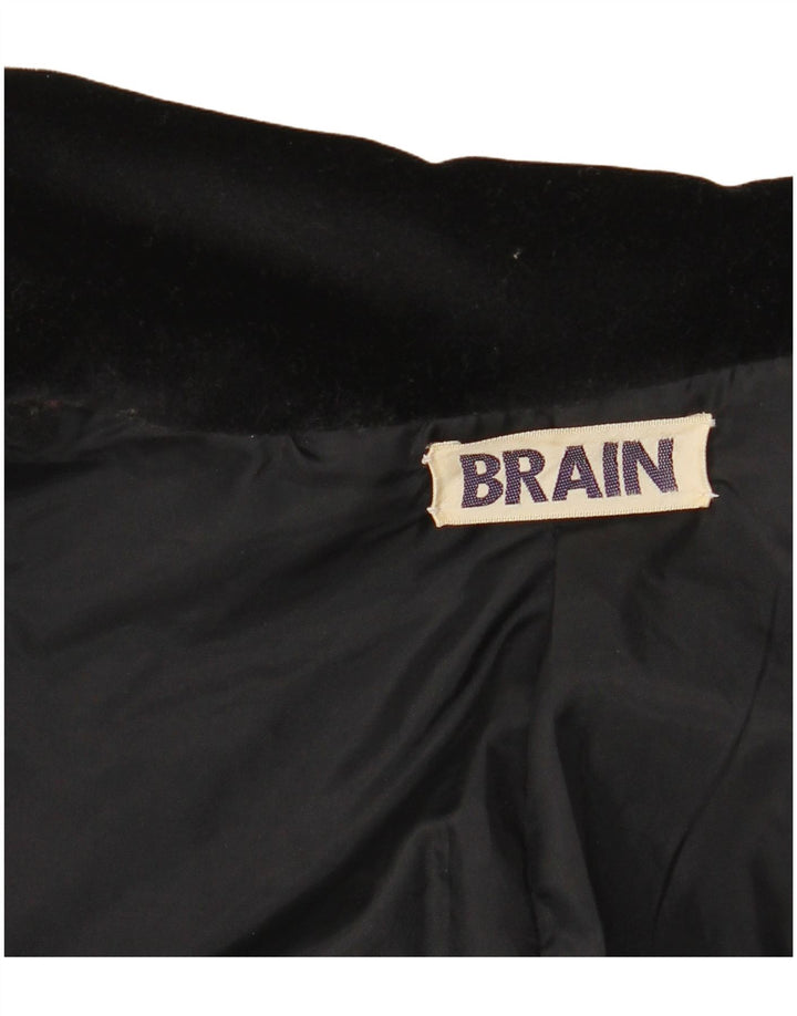 VINTAGE Womens 1 Button Velvet Blazer Jacket UK 12 Medium Black