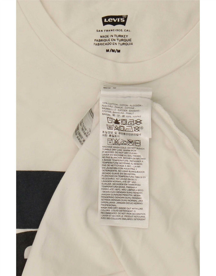Levi's Mens Graphic T-Shirt Top Medium White Cotton