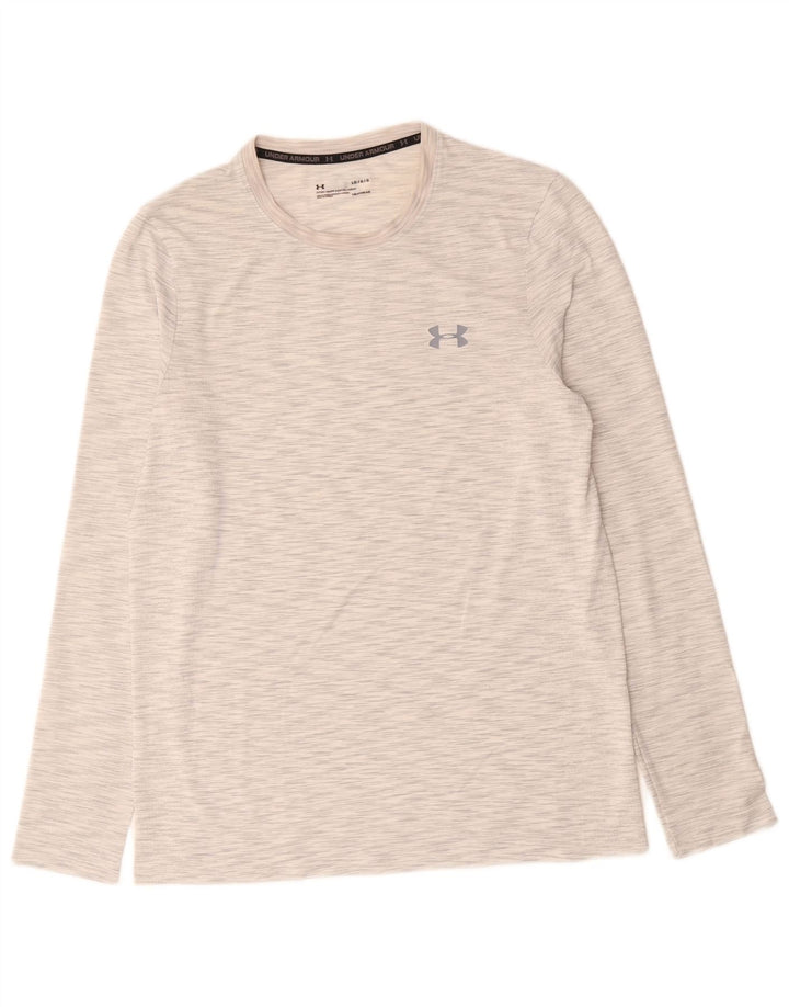 Under Armour Mens Heat Gear Top Long Sleeve Large Grey Flecked