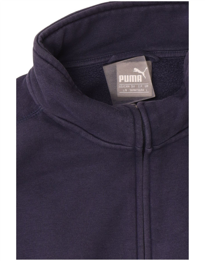 Puma Mens Tracksuit Top Jacket Large Navy Blue Cotton
