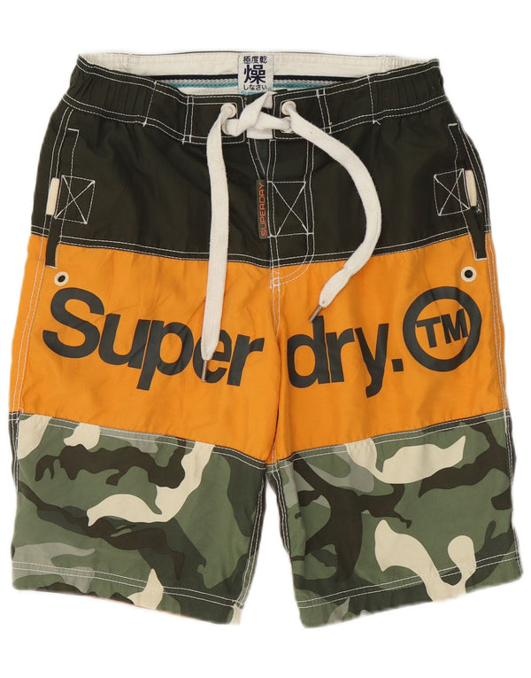 Superdry Mens Graphic Swimming Shorts Small Multicoloured Camouflage