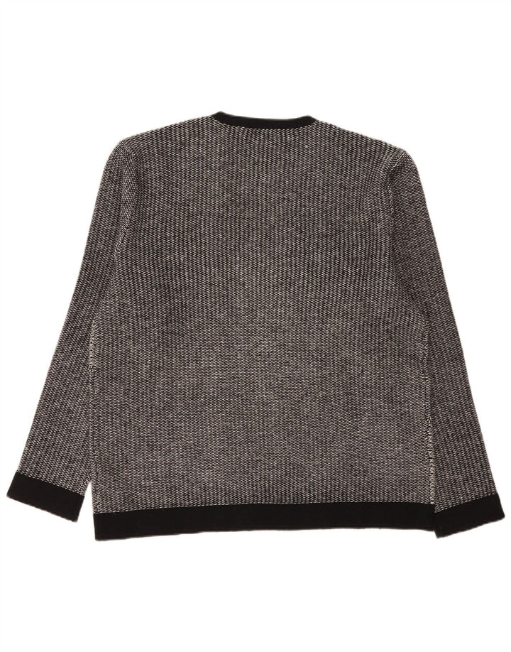 Calvin Klein Mens Crew Neck Jumper Sweater XL Grey Colourblock Wool