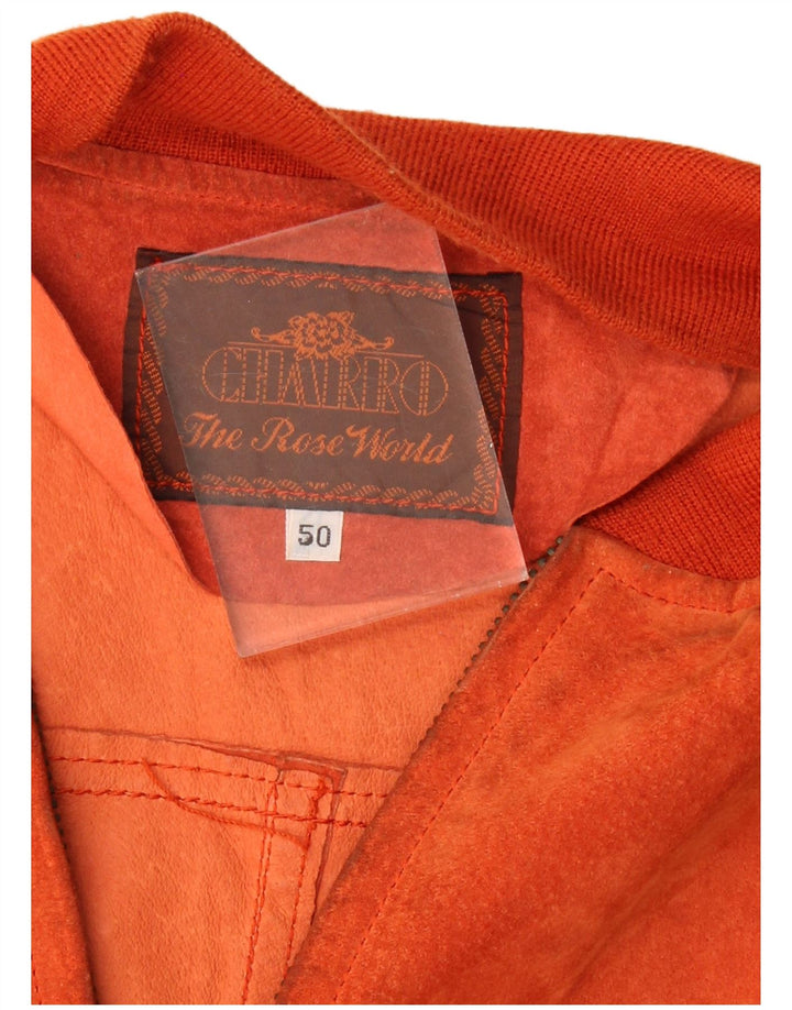 CHARRO Womens Suede Bomber Jacket IT 50 XL Orange