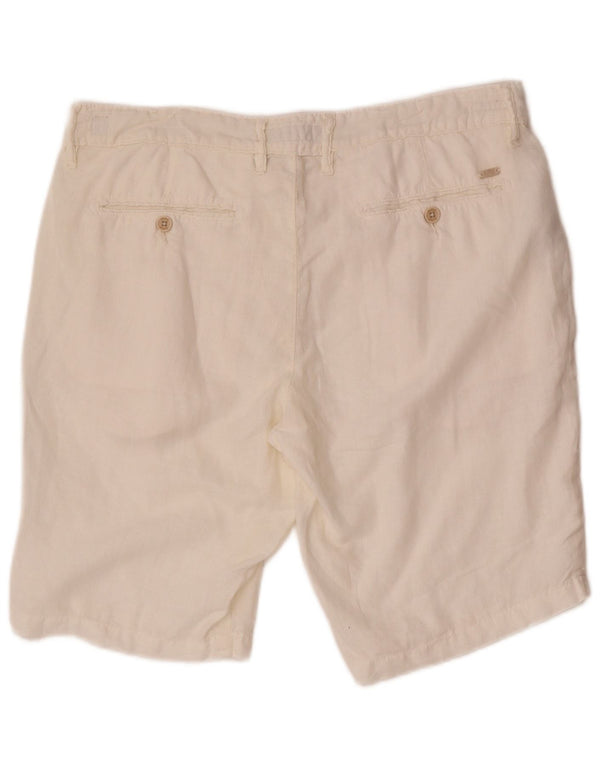 Rifle Mens Chino Shorts W32 Medium White Linen