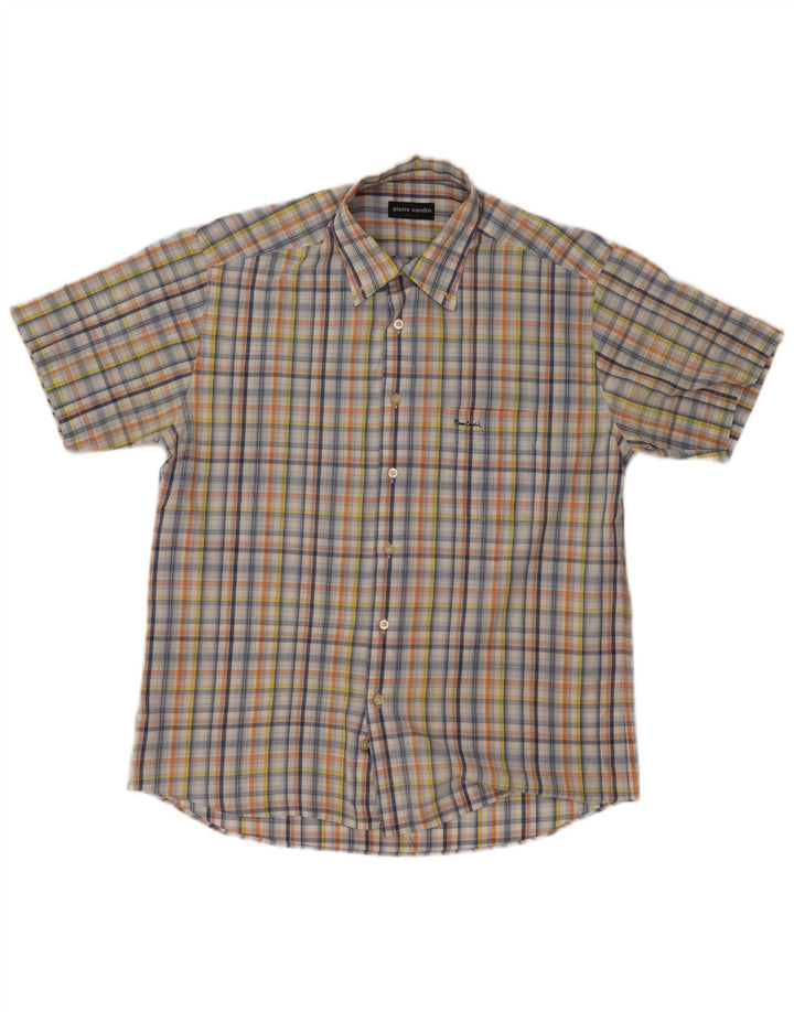 Pierre Cardin Mens Short Sleeve Shirt Size 41 Large Multicoloured Check