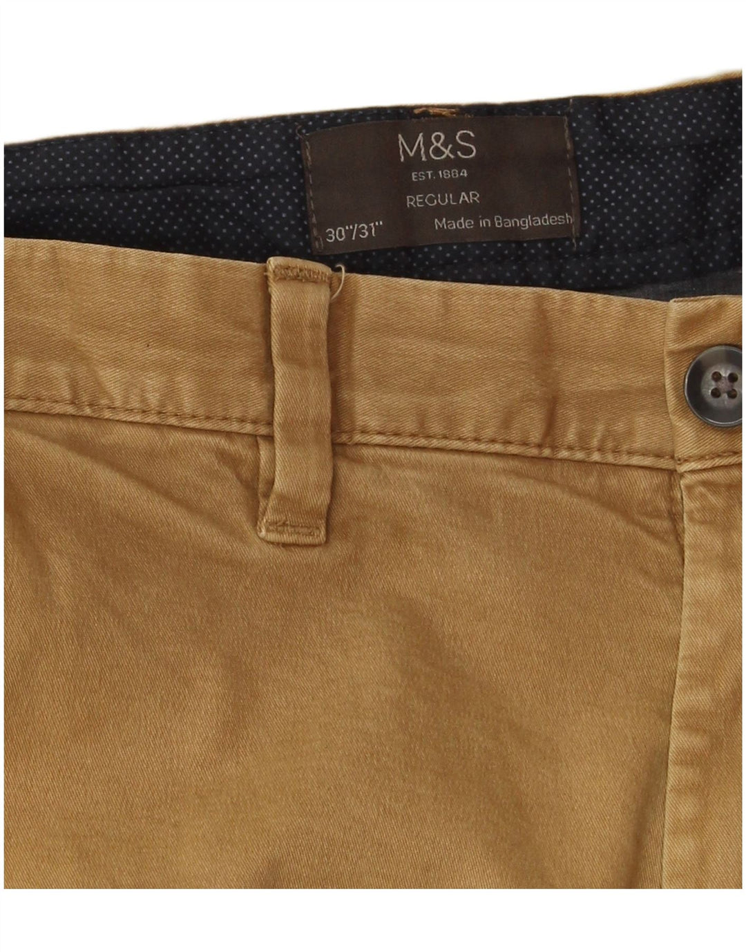 Marks & Spencer Mens Straight Regular Chino Trousers  W30 L31 Beige