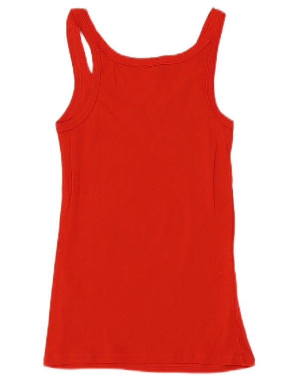 Benetton Womens Vest Top UK 8 Small Red