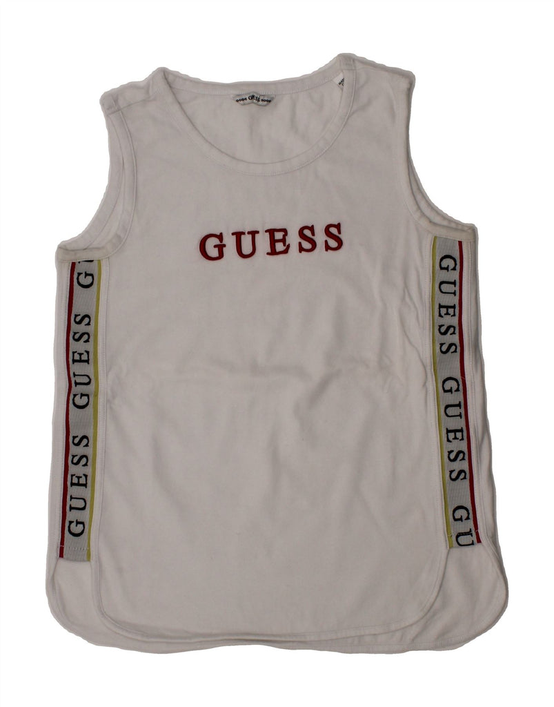 GUESS Girls Graphic Vest Top 7-8 Years White Cotton Modern Vintage Guess and Second-Hand Guess from Messina Hembry 