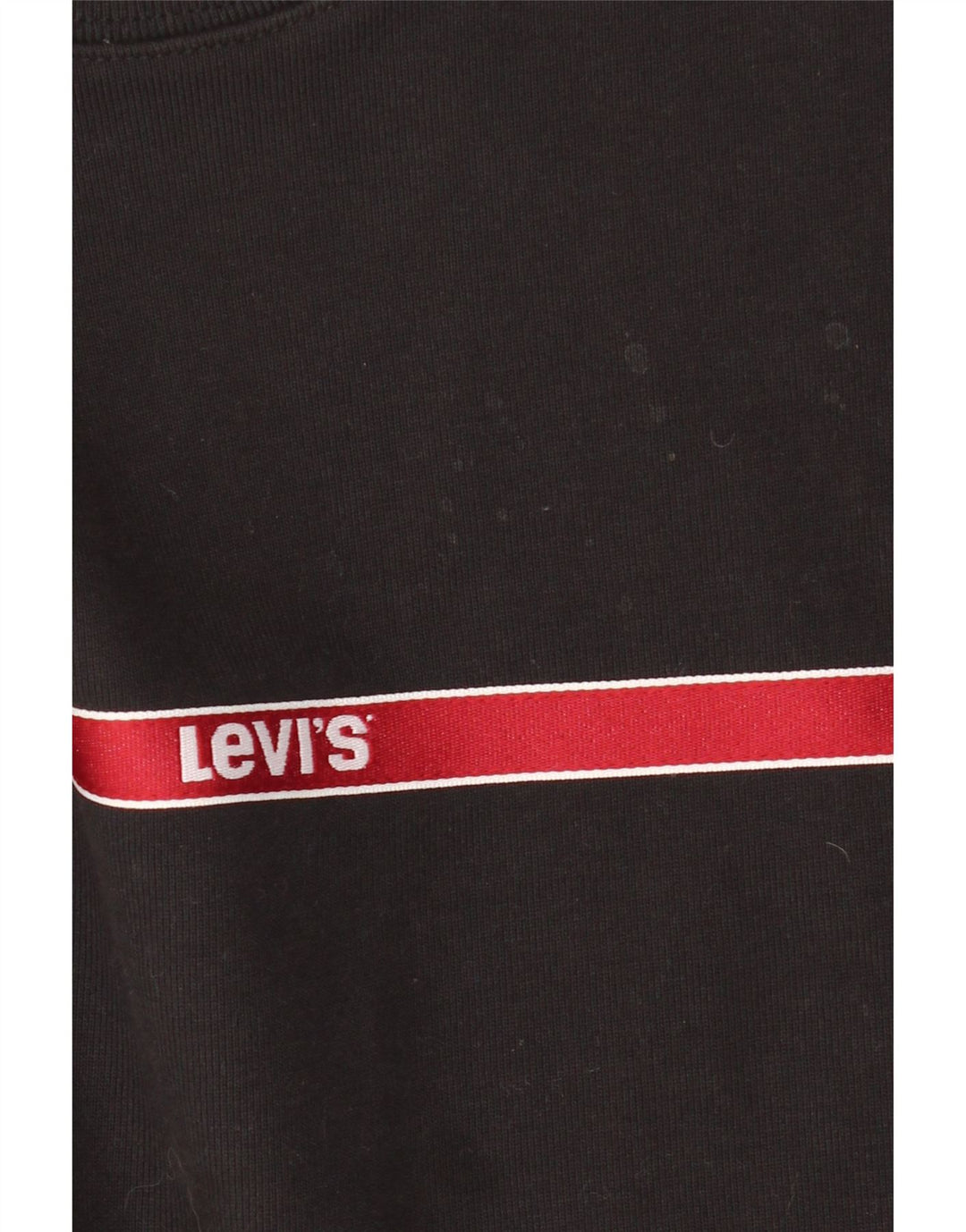 LEVI'S Womens Oversized Crop Sweatshirt Jumper UK 6 XS Black Striped