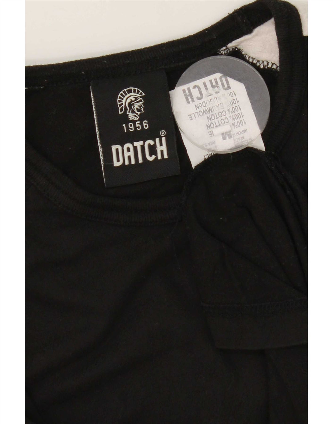 Datch Mens Top Long Sleeve Medium Black Colourblock Cotton