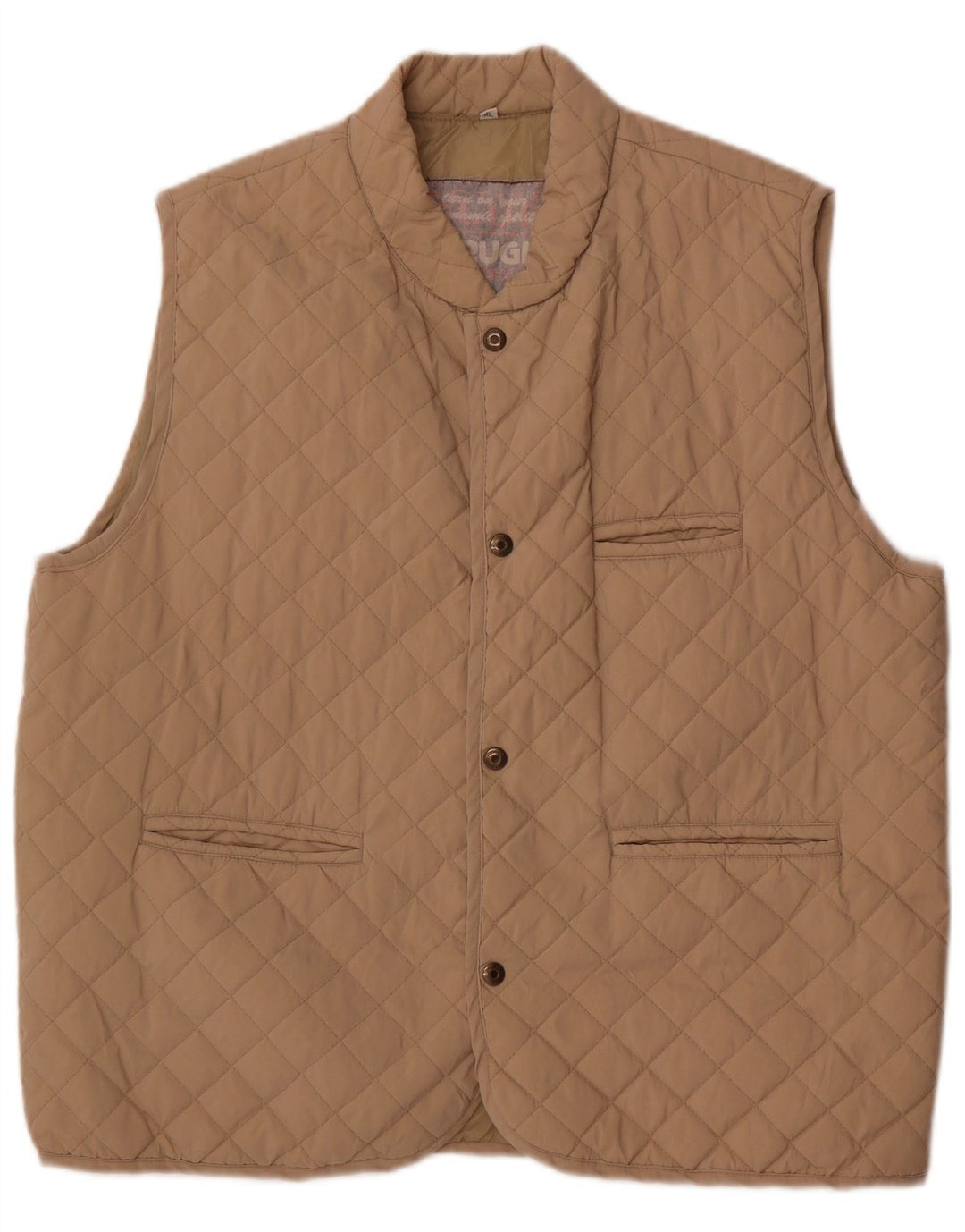 Brugi Mens Quilted Gilet UK 42 XL Beige Polyester