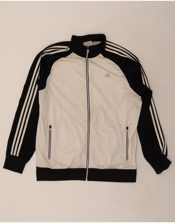 Adidas Mens Tracksuit Top Jacket UK 46/48 XL White Polyester
