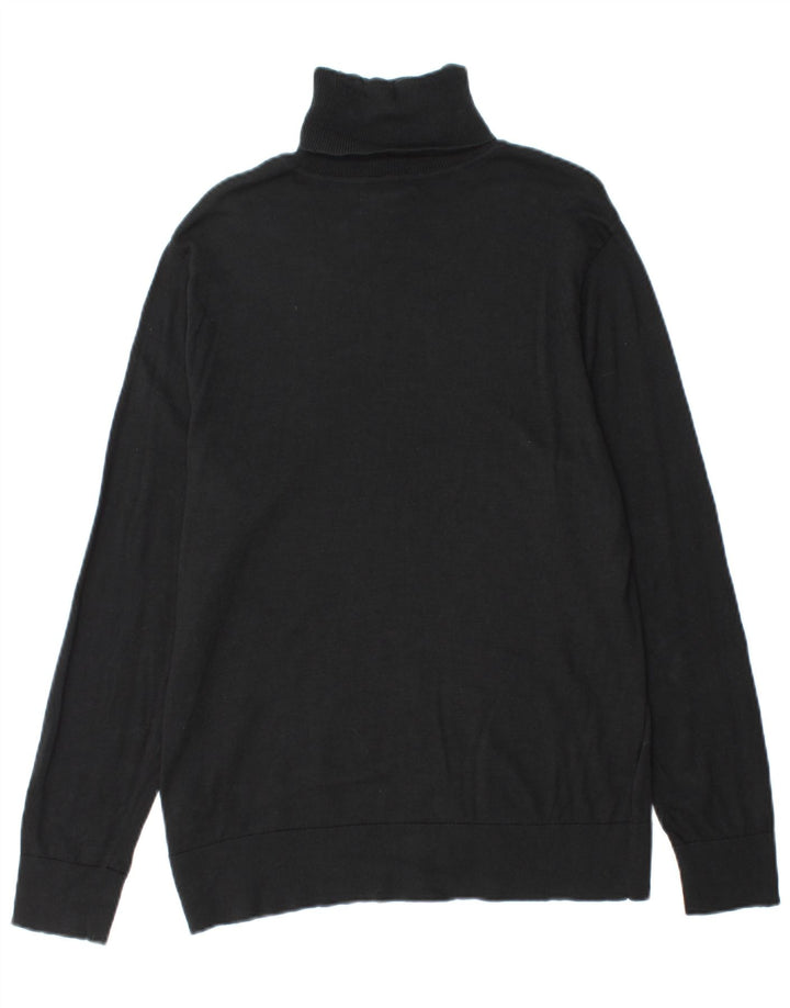 Chaps Womens Roll Neck Jumper Sweater UK 16 Large Black Cotton