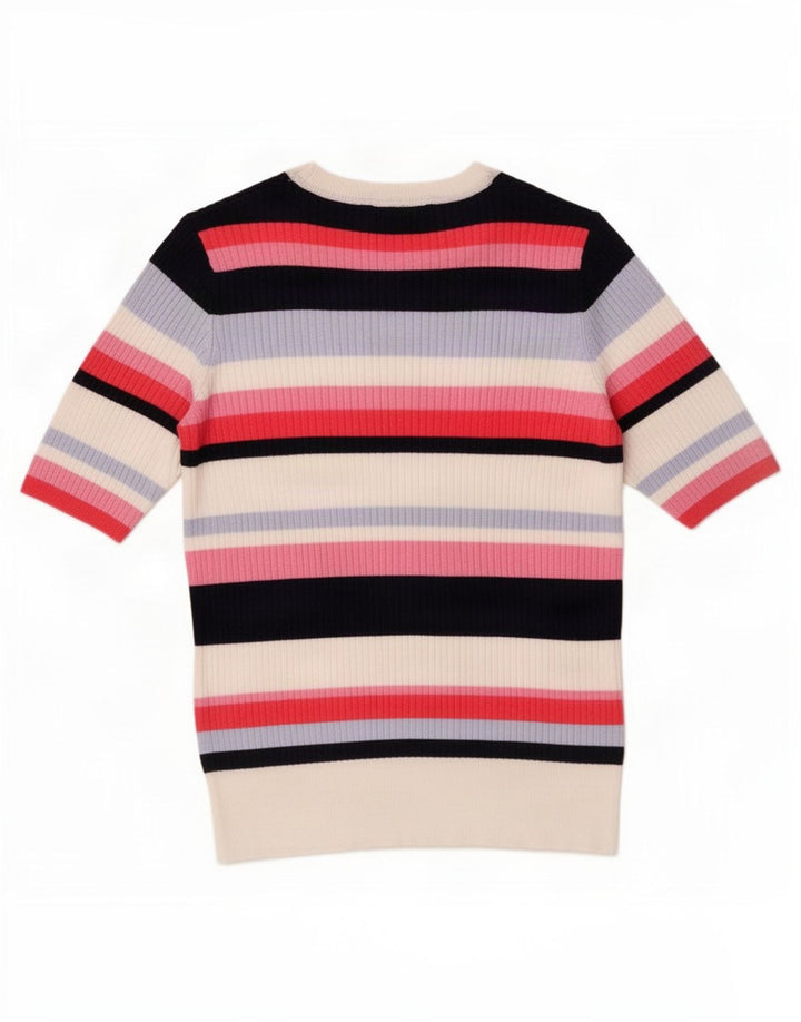 Marks & Spencer Womens T-Shirt Top UK 14 Medium Multicoloured Striped