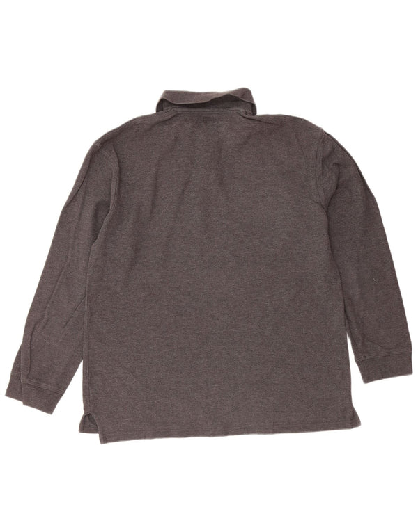 CALVIN KLEIN JEANS Boys Long Sleeve Polo Shirt 15-16 Years Grey