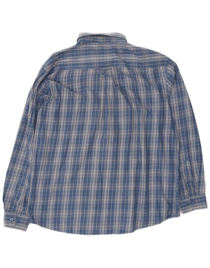 James Pringle Mens Flannel Shirt XL Blue Check Cotton