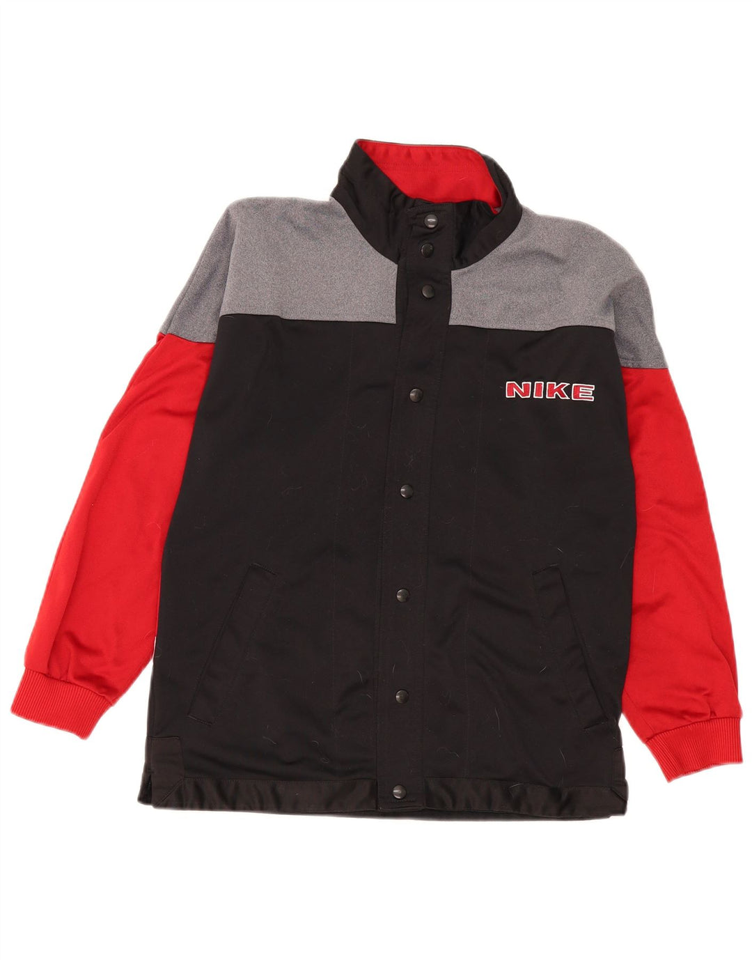 Nike Boys Graphic Tracksuit Top Jacket 12-13 Years Large Black Colourblock