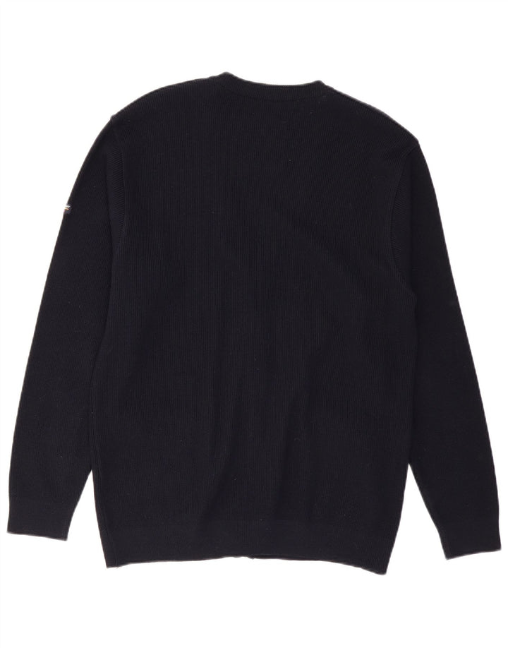 GREEN COAST Mens Cardigan Sweater IT 52 Large Black Merino Wool