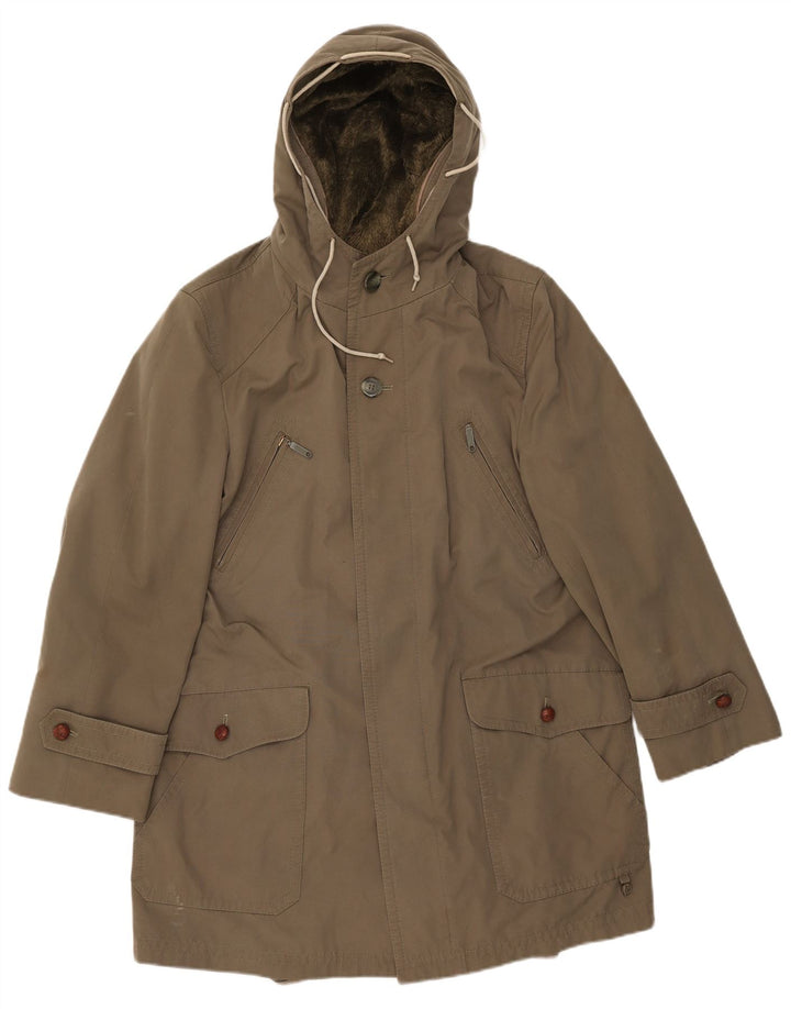 WESTBURY Mens Hooded Sherpa Parka Jacket EU 48 Medium Khaki Acrylic