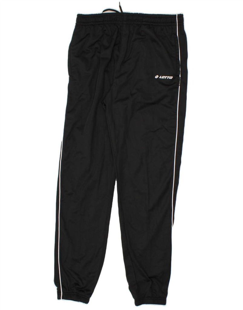 LOTTO Mens Tracksuit Trousers Joggers Medium Black Polyester | Vintage Lotto | Thrift | Second-Hand Lotto | Used Clothing | Messina Hembry 