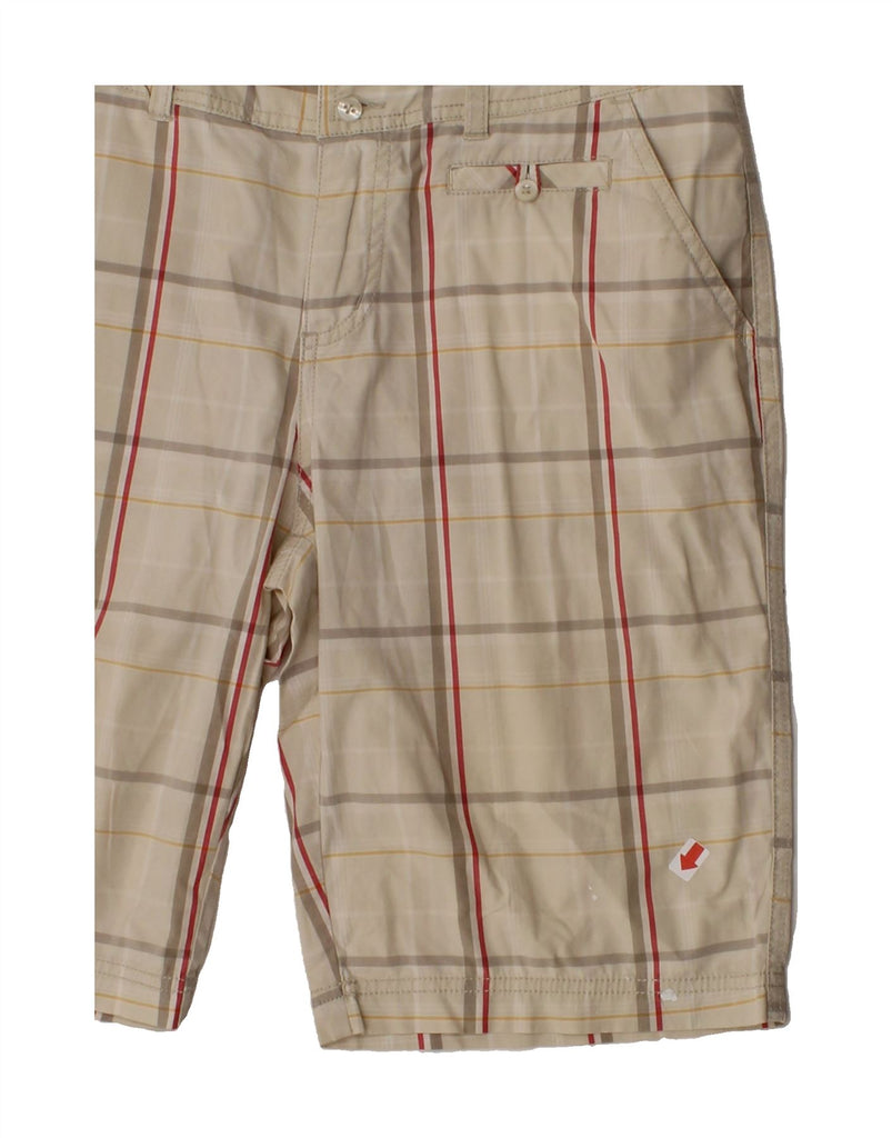 COLUMBIA Womens Chino Shorts US 10 Large W32 Beige Check Cotton Vintage Columbia and Second-Hand Columbia from Messina Hembry 
