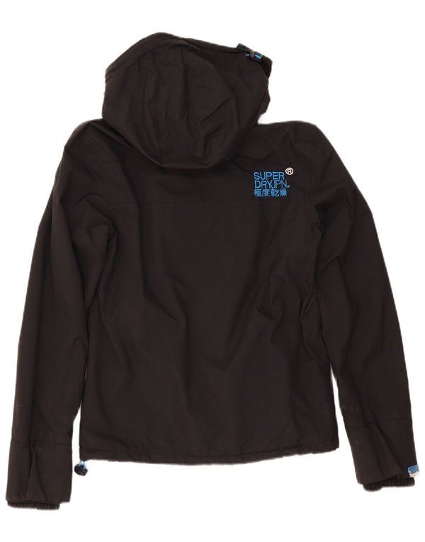 Superdry Womens Windcheater Hooded Windbreaker Jacket UK 10 Small Black