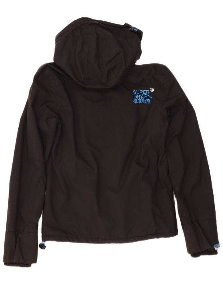 Superdry Womens Windcheater Hooded Windbreaker Jacket UK 10 Small Black