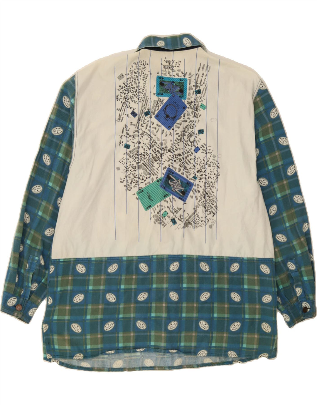 VINTAGE Womens Pullover Shirt UK 20 2XL Blue Check Cotton Vintage Vintage and Second-Hand Vintage from Messina Hembry 