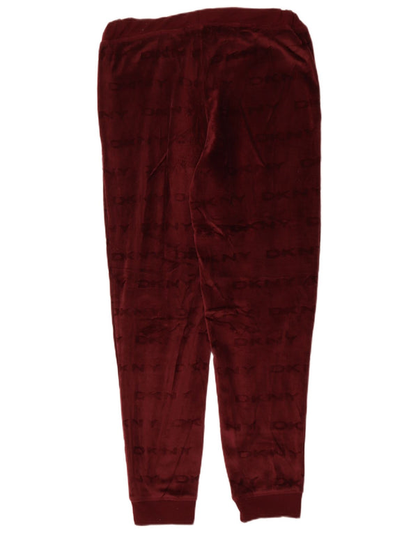 DKNY Womens Graphic Tracksuit Trousers Joggers UK 10 Small  Burgundy