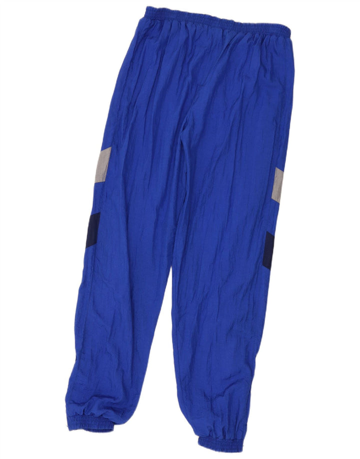 Vintage Mens Tracksuit Trousers Joggers Large  Blue Colourblock Polyamide