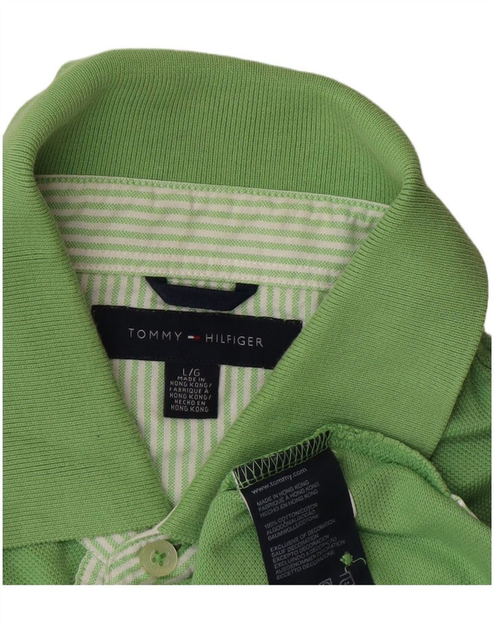 Tommy Hilfiger Mens Polo Shirt Large Green Cotton