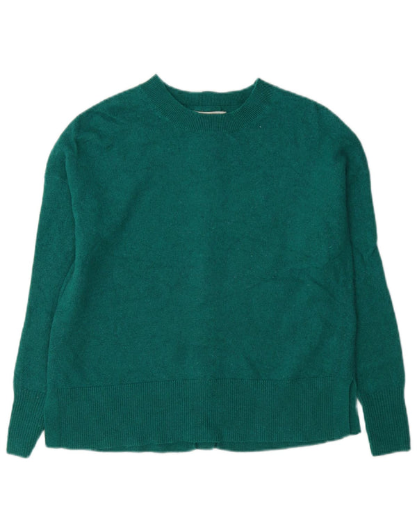 Hobbs Womens Oversized Crew Neck Jumper Sweater UK 6 XS Green Wool