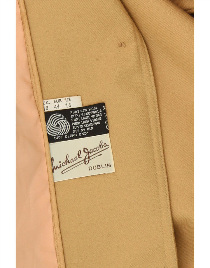 MICHAEL JACOBS Womens 1 Button Blazer Jacket UK 18 XL Beige New Wool Vintage Michael Jacobs and Second-Hand Michael Jacobs from Messina Hembry 