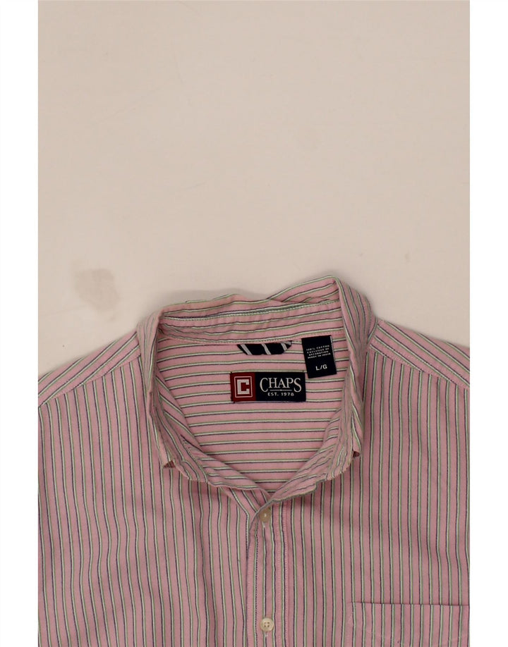CHAPS Mens Shirt Large Pink Striped Cotton Vintage Chaps and Second-Hand Chaps from Messina Hembry 