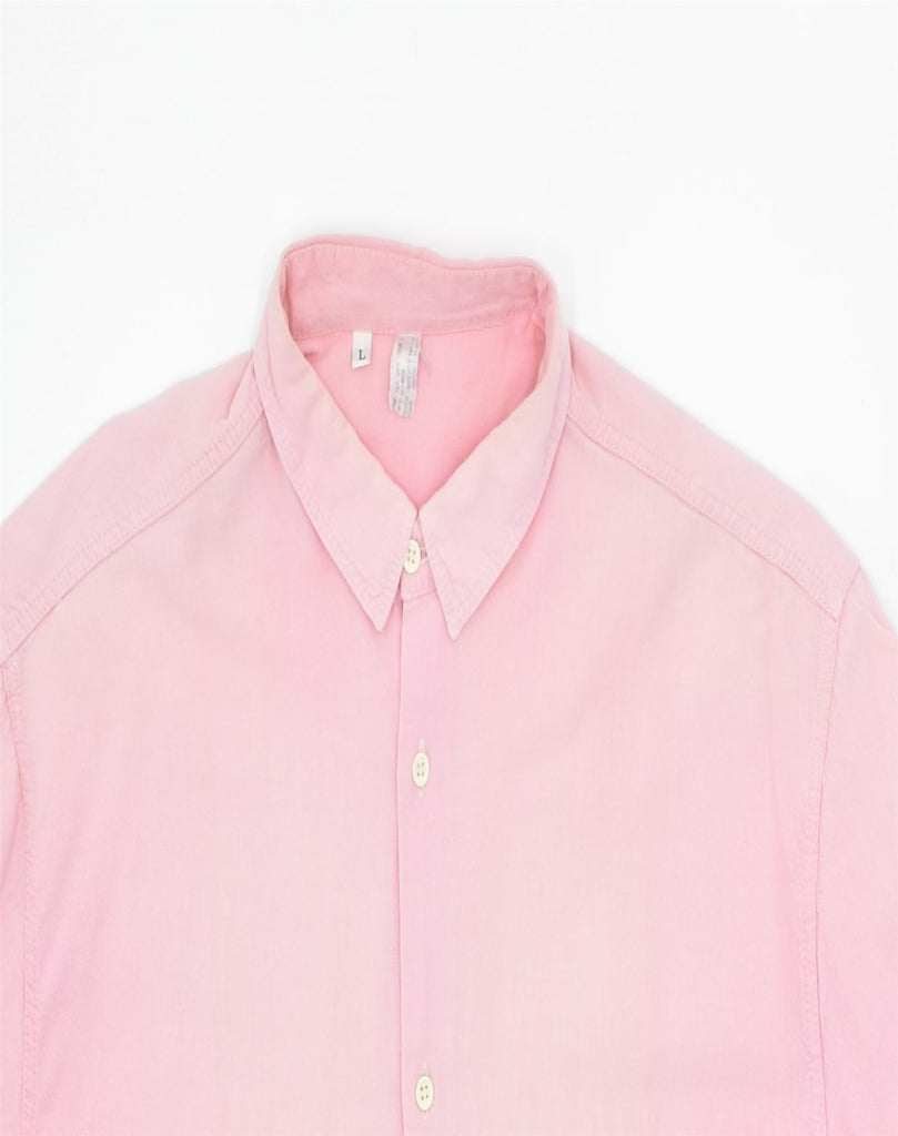 VINTAGE Mens Shirt Large Pink Cotton | Vintage | Thrift | Second-Hand | Used Clothing | Messina Hembry 