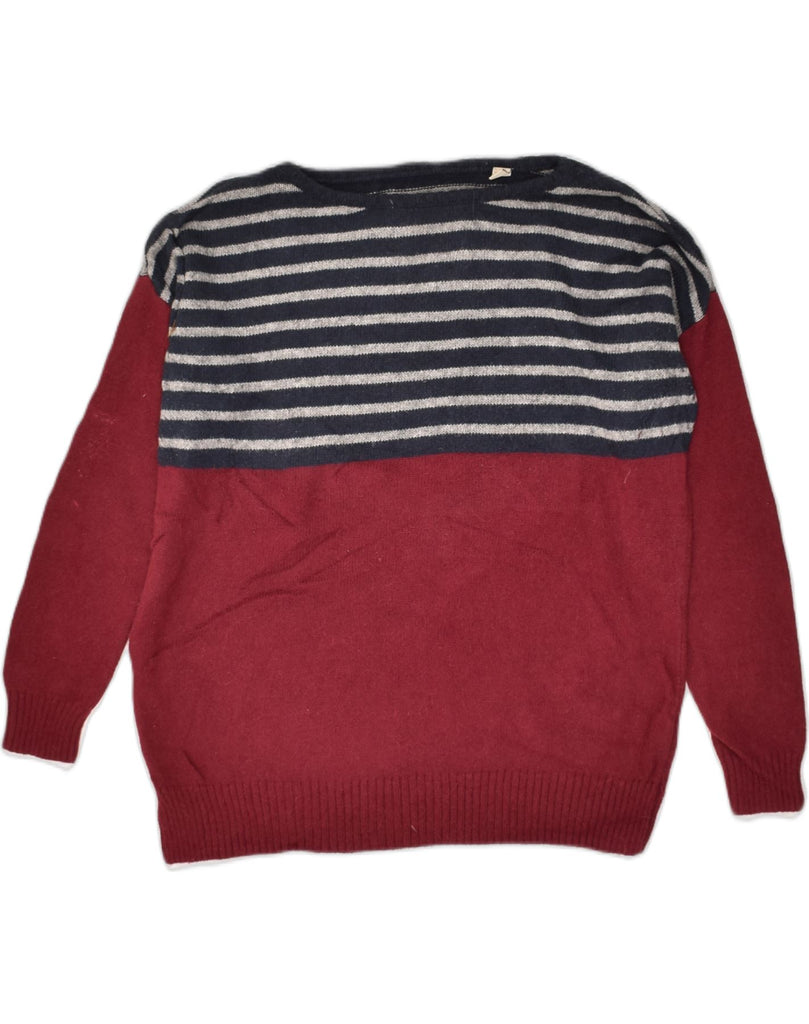 JACK WILLS Womens Oversized Boat Neck Jumper Sweater UK 10 Small Maroon | Vintage Jack Wills | Thrift | Second-Hand Jack Wills | Used Clothing | Messina Hembry 