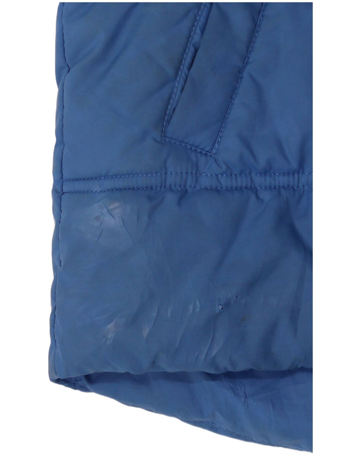 Benetton Boys Hooded Padded Gilet 11-12 Years Large Blue Polyester