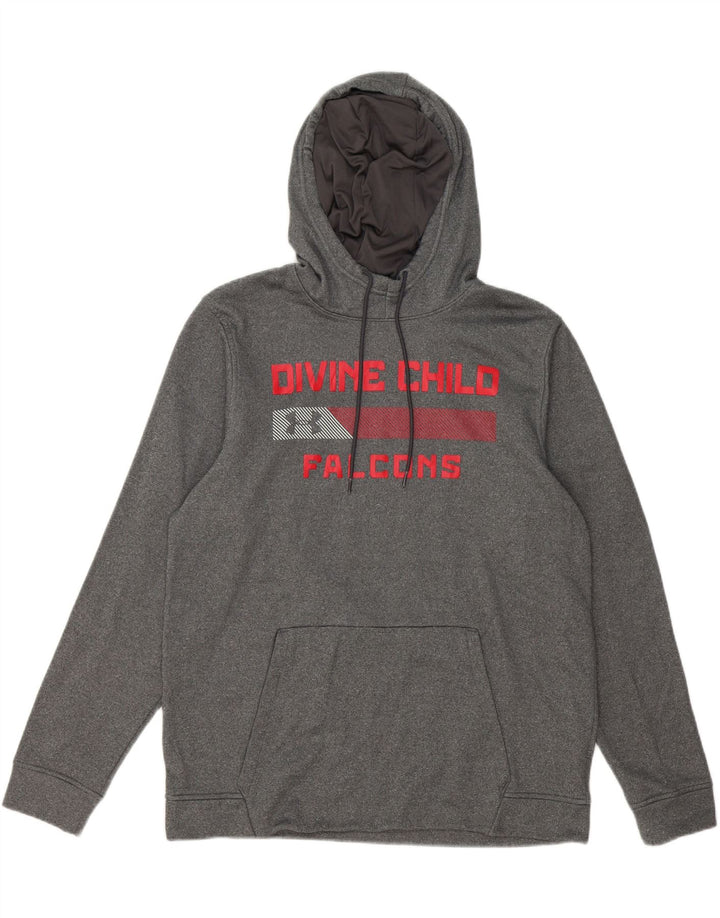 UNDER ARMOUR Mens Cold Gear Graphic Hoodie Jumper Large Grey Vintage Under Armour and Second-Hand Under Armour from Messina Hembry 