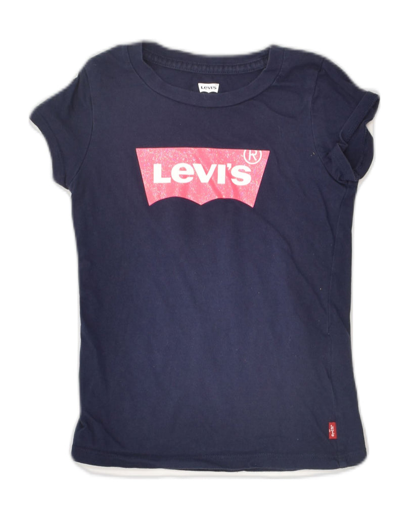 LEVI'S Girls Graphic T-Shirt Top 3-4 Years Navy Blue Cotton | Vintage Levi's | Thrift | Second-Hand Levi's | Used Clothing | Messina Hembry 