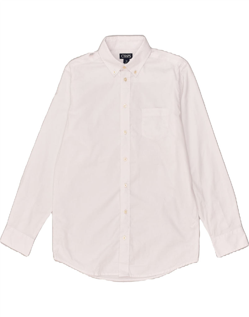 CHAPS Boys Shirt 15-16 Years White Cotton | Vintage Chaps | Thrift | Second-Hand Chaps | Used Clothing | Messina Hembry 