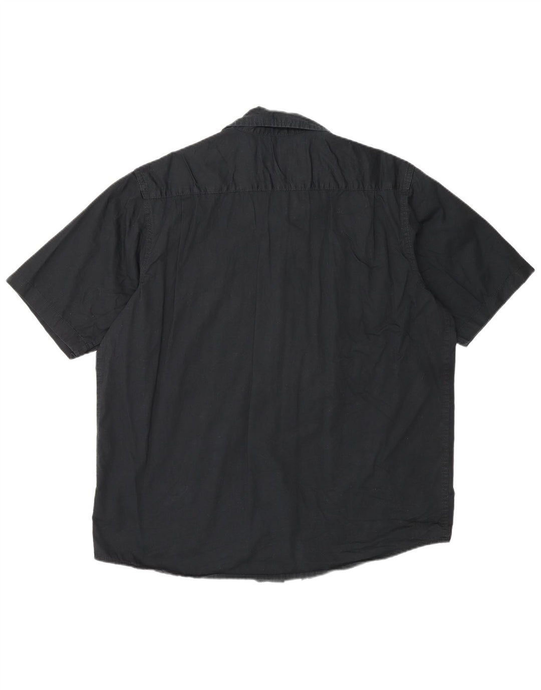 Wrangler Mens Short Sleeve Shirt Large Black Cotton