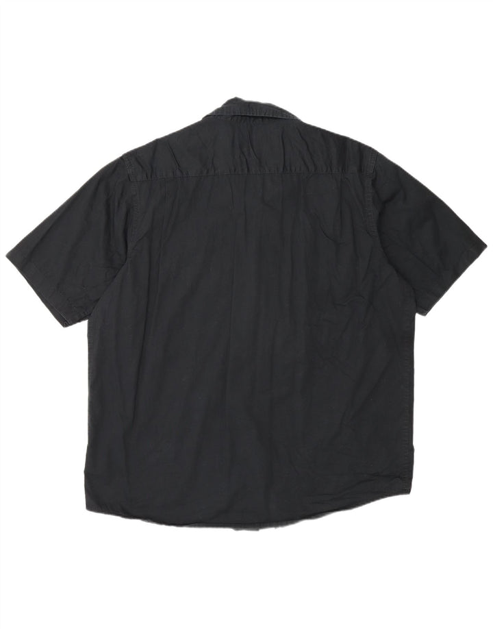 Wrangler Mens Short Sleeve Shirt Large Black Cotton