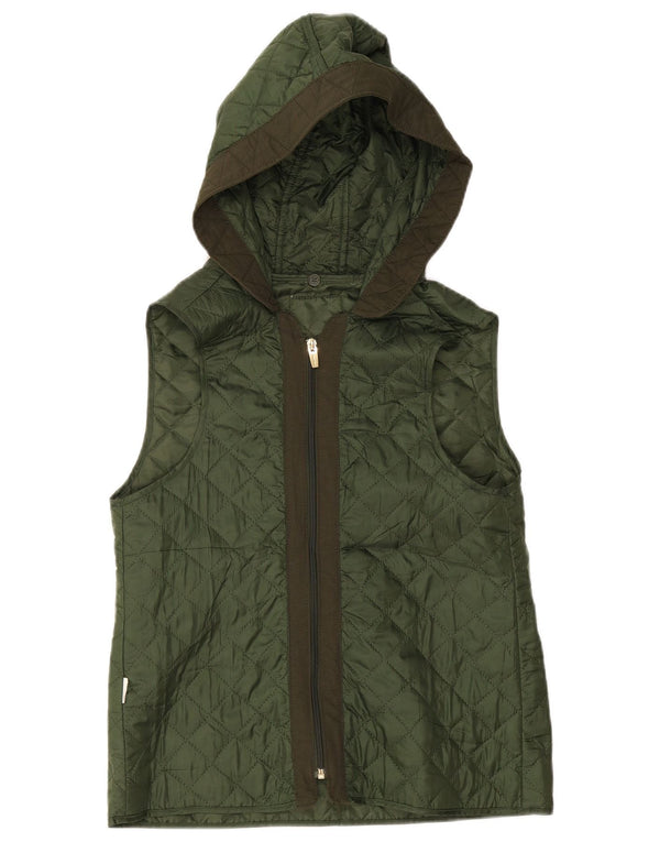 Zara Boys Hooded Liner Quilted Gilet 13-14 Years Green