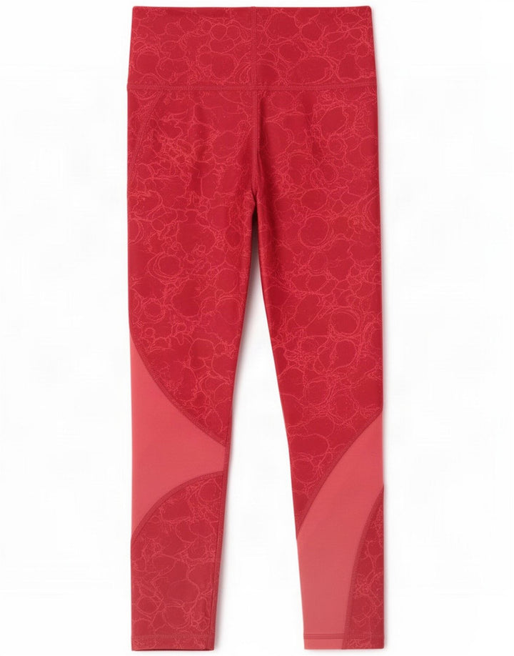 Under Armour Womens Heat Gear Abstract Pattern Leggings UK 12 Medium Red