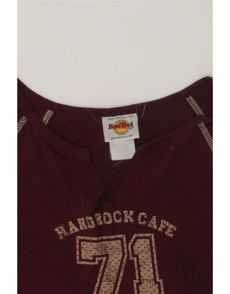 HARD ROCK CAFE Girls Graphic Top Long Sleeve 15-16 Years Burgundy | Vintage Hard Rock Cafe | Thrift | Second-Hand Hard Rock Cafe | Used Clothing | Messina Hembry 